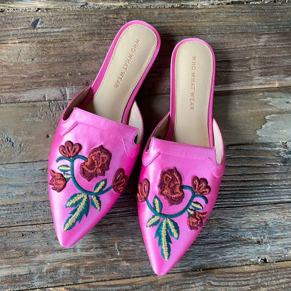 Who What Wear “Serafina” embroidered mules